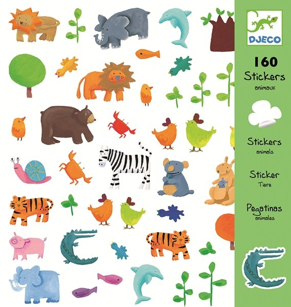 Djeco lipdukai "Gyvūnai", 160 vnt. DJ08841