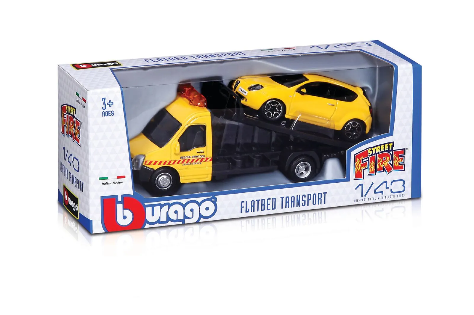 BBURAGO 1/43 Street Fire auto vilkikas Bortinis transportas, 18-31400
