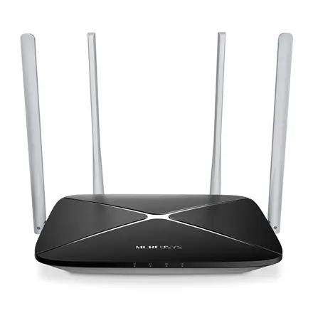 Maršrutizatorius Mercusys AC1200 Dual Band Wireless Router AC12 802.11ac, 300+867 Mbit/s, 10/100 Mbit/s, Ethernet LAN (RJ-45) ports 3, Antenos tipas 4xFixed, Black