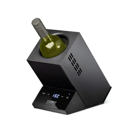 Vyno šaldytuvas Caso WineCase One vienam buteliui, juodas