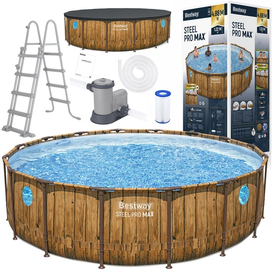 Karkasinis baseinas Bestway Rattan 488x122 stovo baseinas 56725