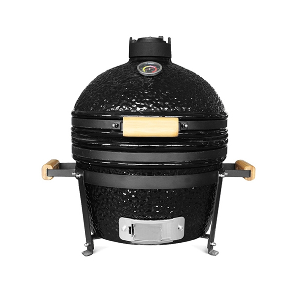 Kepsninė (Grilis) BIGGRILL Kamado Mini 16" juodas + daugiafunkcinė 2 zonų sistema + plieninis pelenų valymo įrankis + kepsninės uždangalas + keramikinis vištos laikiklis + DOVANA