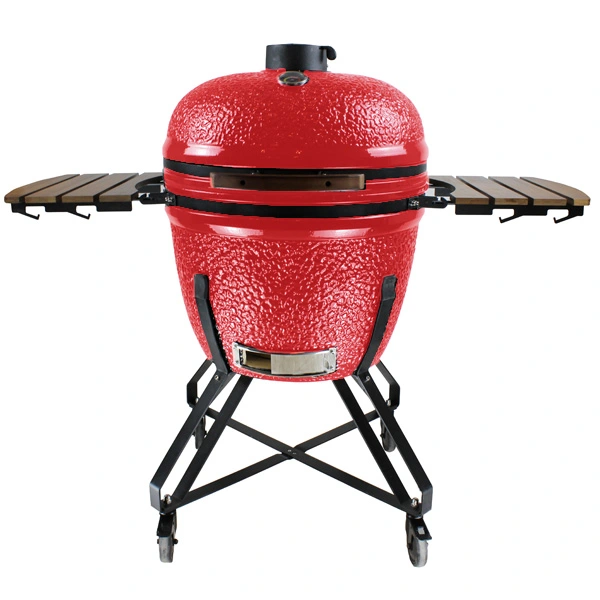 Kepsninė BIGGRILL Kamado 26" raudonas + daugiafunkcinė 2 zonų sistema + plieninis pelenų valymo įrankis + kepsninės uždangalas + keramikinis vištos laikiklis