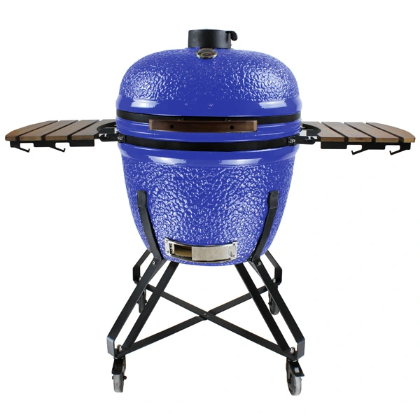 Kepsninė BIGGRILL Kamado 26" mėlynas + daugiafunkcinė 2 zonų sistema + plieninis pelenų valymo įrankis + kepsninės uždangalas + keramikinis vištos laikiklis