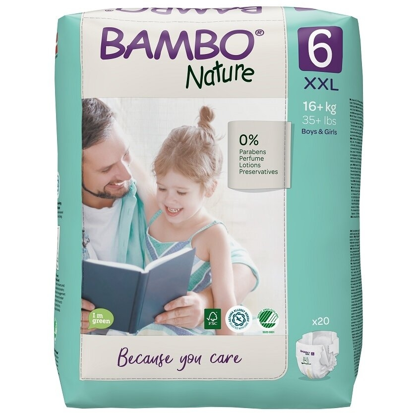 BAMBO NATURE ekol. sauskelnės 6 (16+ kg), 20 vnt./pak.