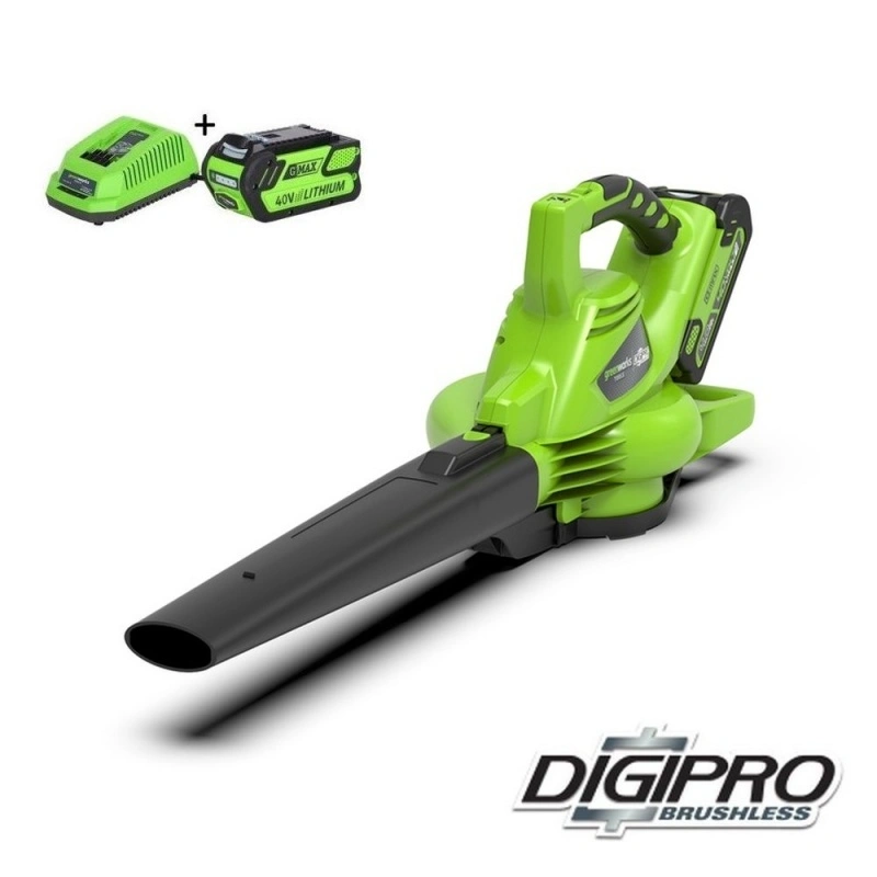 Lapų pūstuvas Greenworks GD40BVK4, 40V (su akumuliatoriumi ir įkrovikliu)