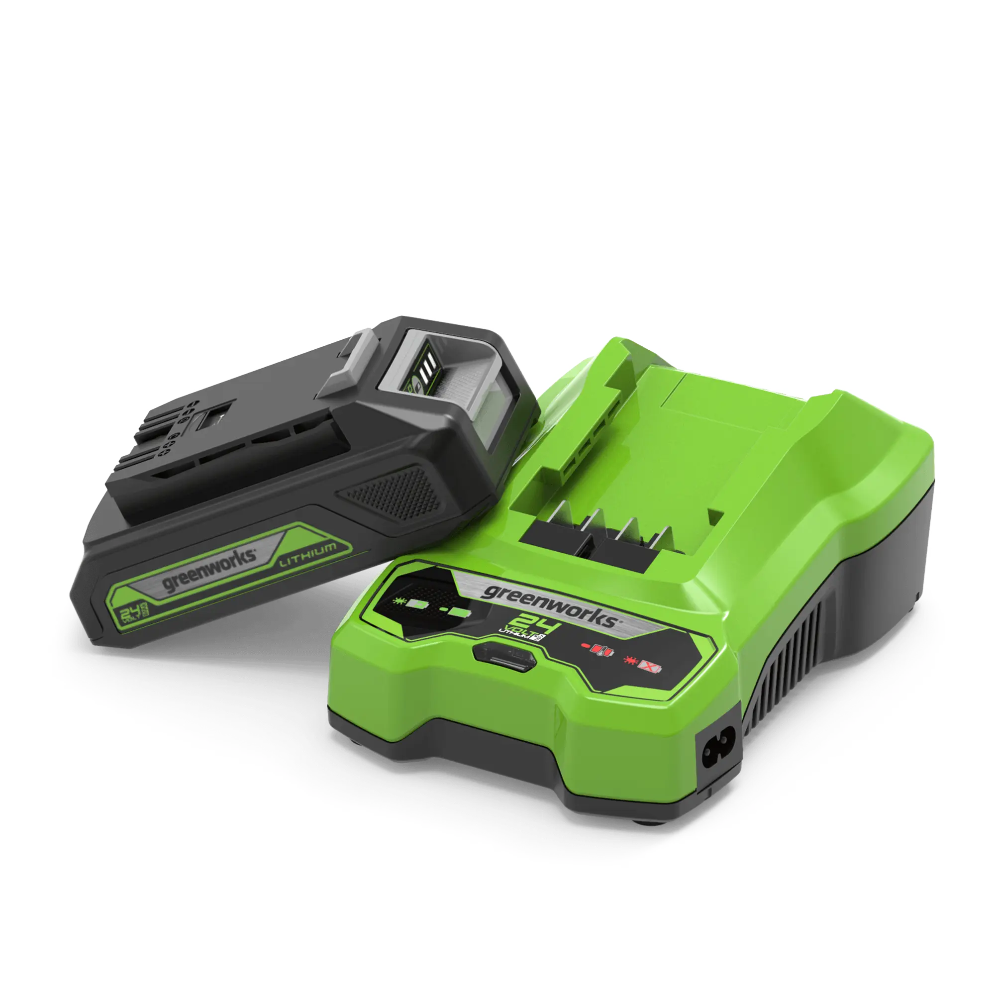 Akumuliatoriaus ir kroviklio komplektas Greenworks GSK24B2, 24V 2Ah