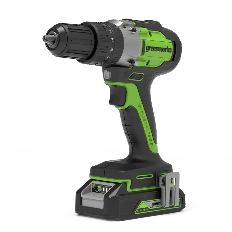 Akumuliatorinis gręžtuvas Greenworks GD24DD60K2 (su 1x2Ah akumuliatoriumi ir 2Ah krovikliu)