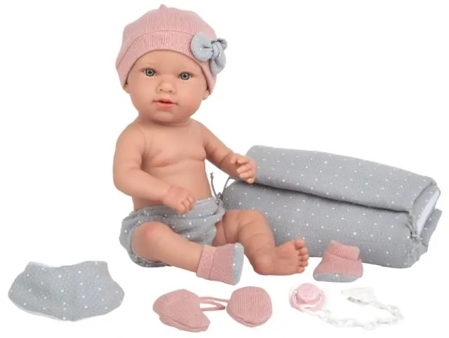 Arias lėlytė Salma, mergaitė su pilku pleduku, 42 cm, AR65287