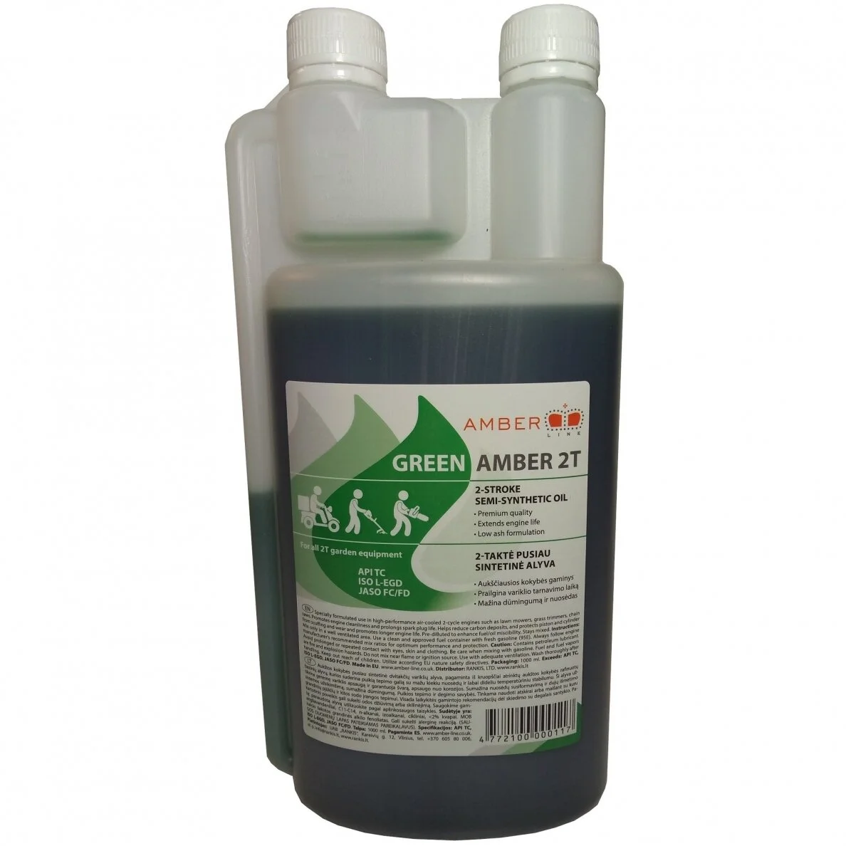Alyva žalia 2T AMBER 1l su dozatoriumi