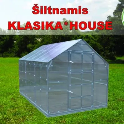 Šiltnamio KLASIKA HOUSE 2 metrų prailginimas 6 mm danga