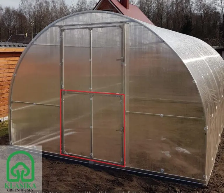 Papildomos durys gale šiltnamiui KLASIKA TUBE be dangos, 100 x 100 cm