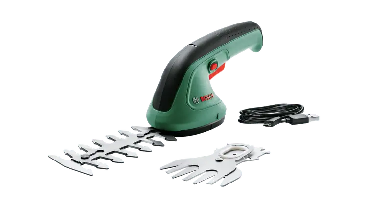Žolės ir krūmų akumuliatorinių žirklių rinkinys Bosch EasyShear, 3.6 V