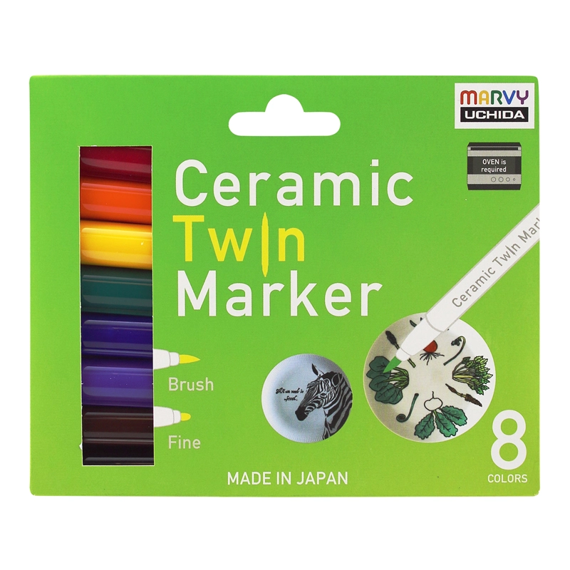 Markeriai keramikai ir porcelianui "Marvy Ceramic Twin Marker" 335-8A Primary 8 vnt.