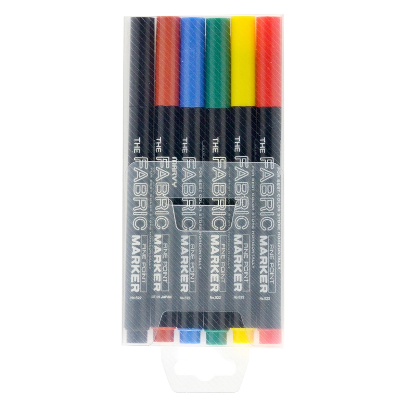 Markeriai tekstilei plonu galiuku "Fabric Marker Fine" 522-6A 6 vnt.