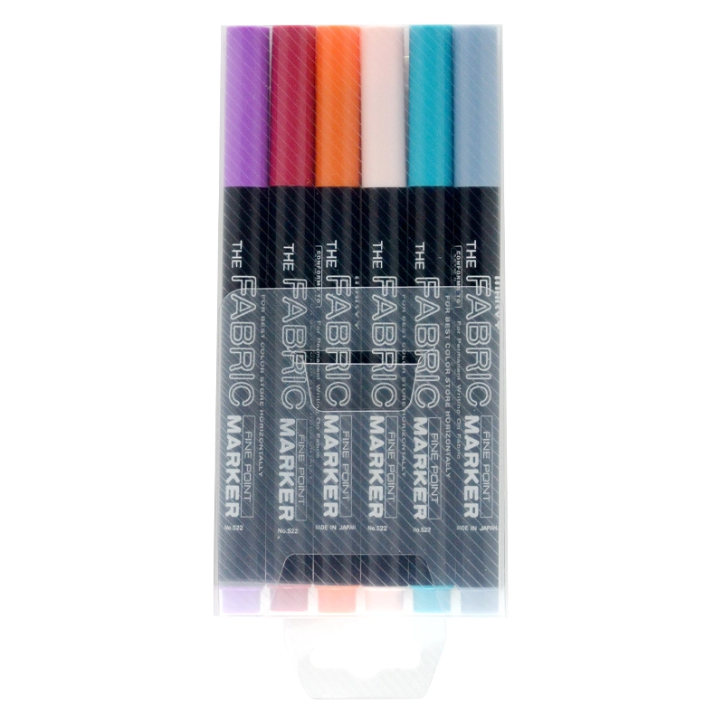 Markeriai tekstilei plonu galiuku "Fabric Marker Fine" 522-6B, 6 vnt.