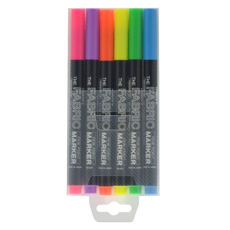 Markeriai tekstilei plonu galiuku "Fabric Marker Fine" 522-6C 6 vnt.