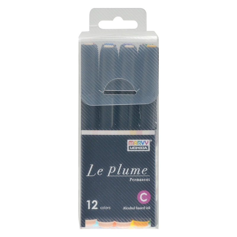 Permanentiniai markeriai teptukiniu antgaliu "Le Plume Permanent" 3000-12C 12 vnt.
