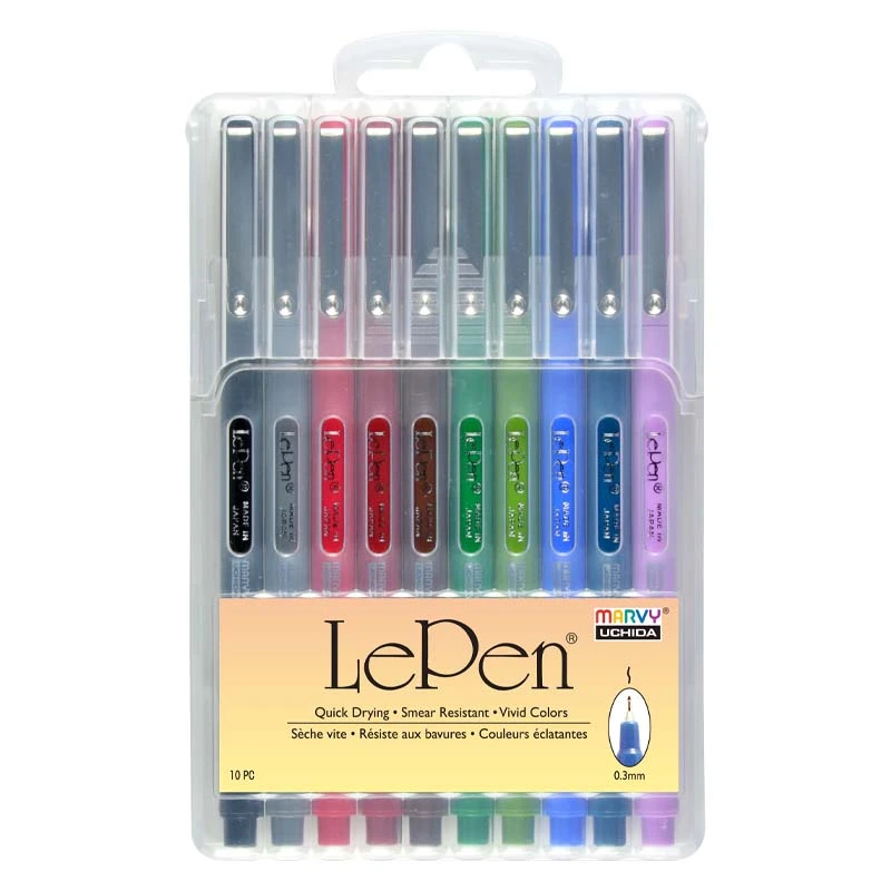 Stilingi rašikliai plonu antgaliu Le Pen 4300-10BX Dark, 10vnt.