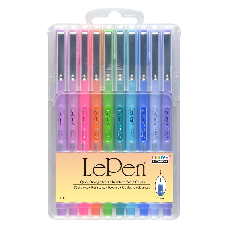 Stilingi rašikliai plonu antgaliu Le Pen 4300-10CX Bright, 10vnt.