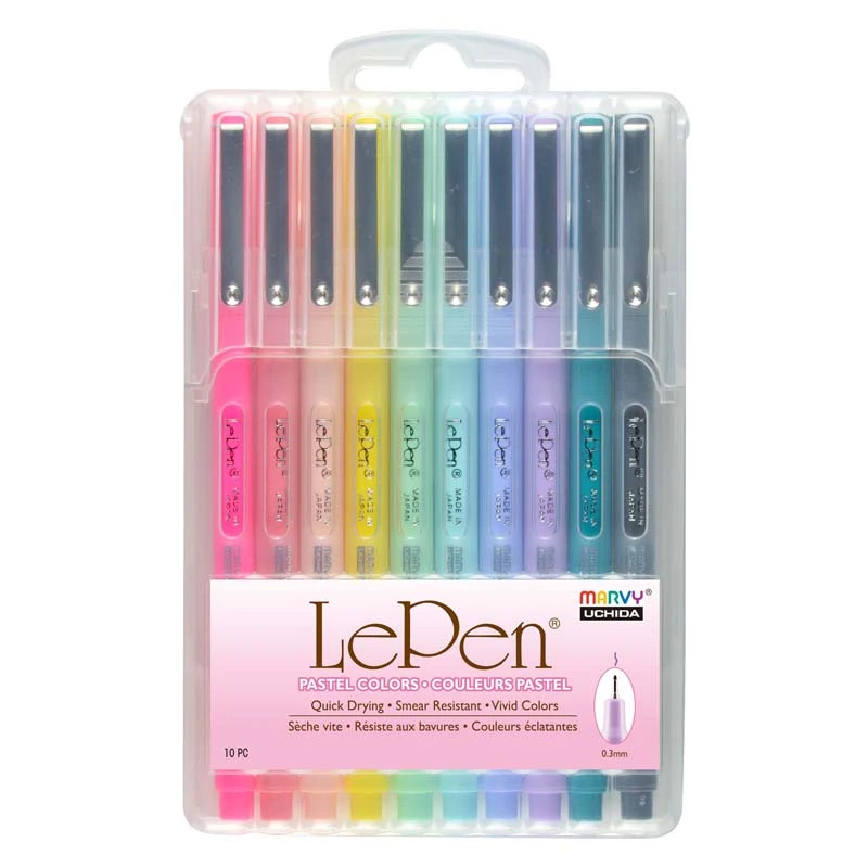 Stilingi rašikliai plonu antgaliu Le Pen 4300-10PX Pastel, 10vnt.