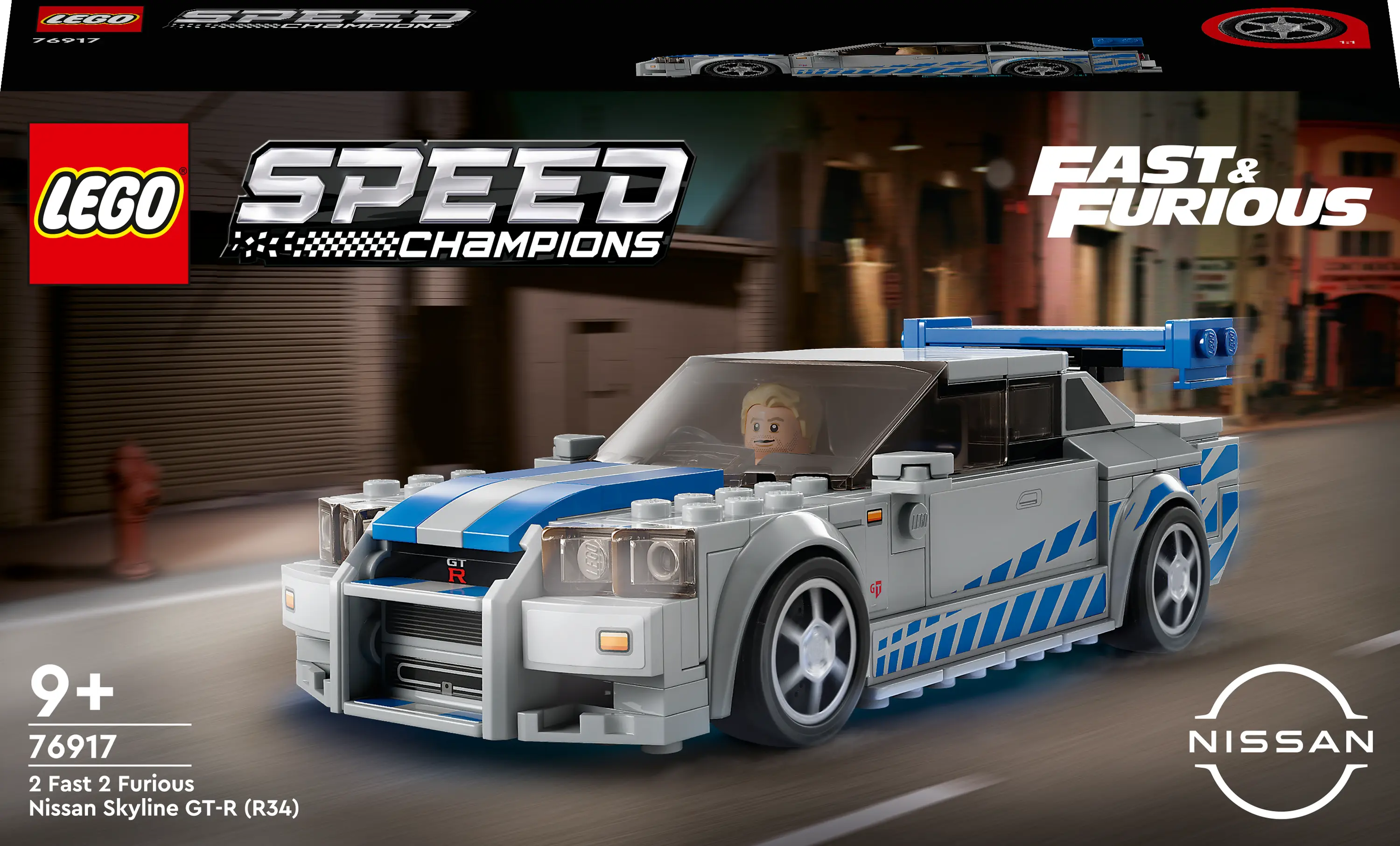 LEGO® 76917 SPEED CHAMPIONS „Greiti ir įsiutę 2“ „Nissan Skyline GT-R (R34)“