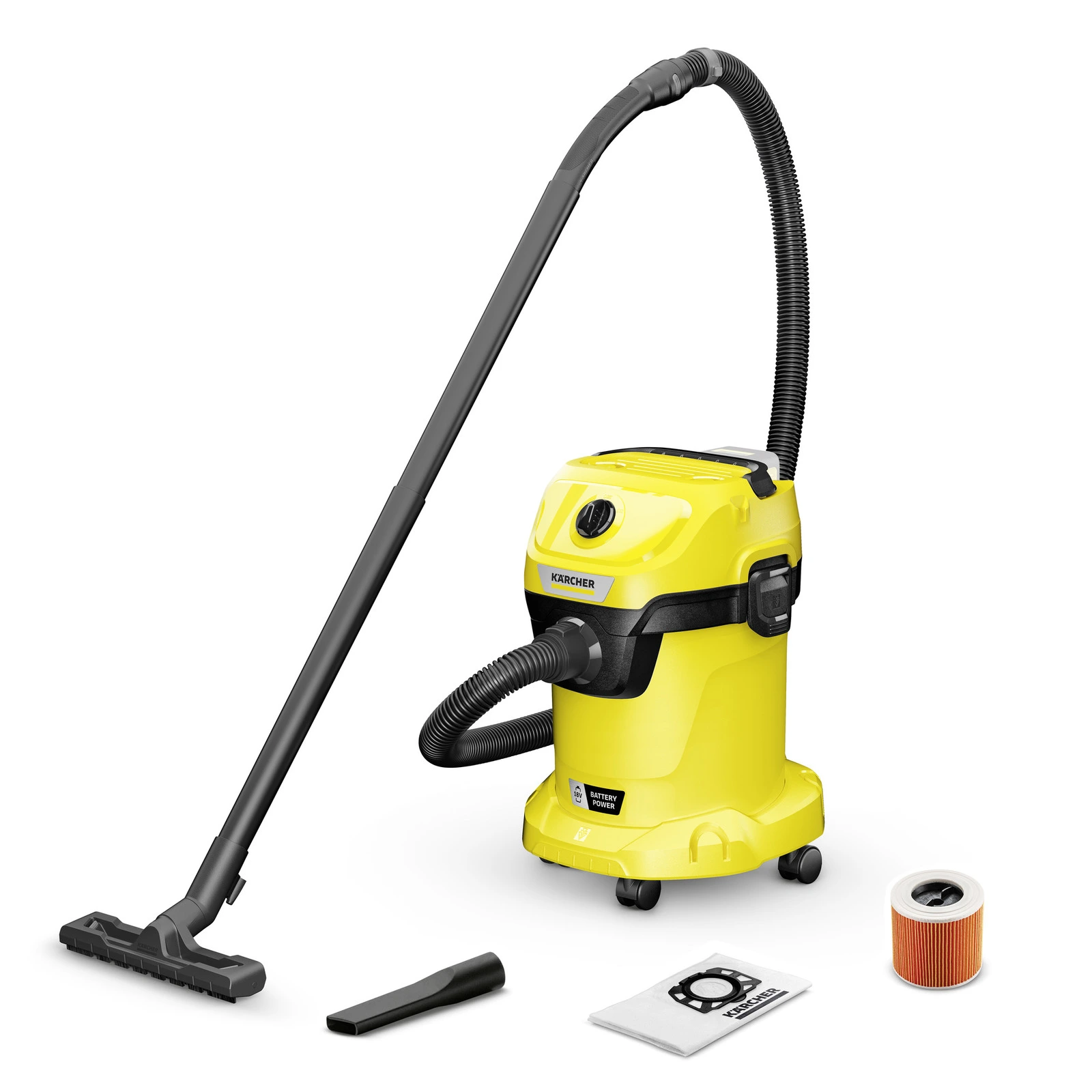 Drėgno ir sauso valymo dulkių siurblys Karcher WD 3-18 (18V) (1.628-550.0) be baterijos