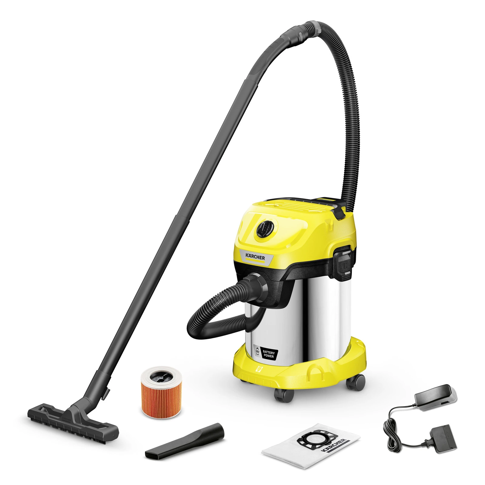 Drėgno ir sauso valymo dulkių siurblys Karcher WD 3-18 S BATTERY SET (18 V) (1.628-576.0)