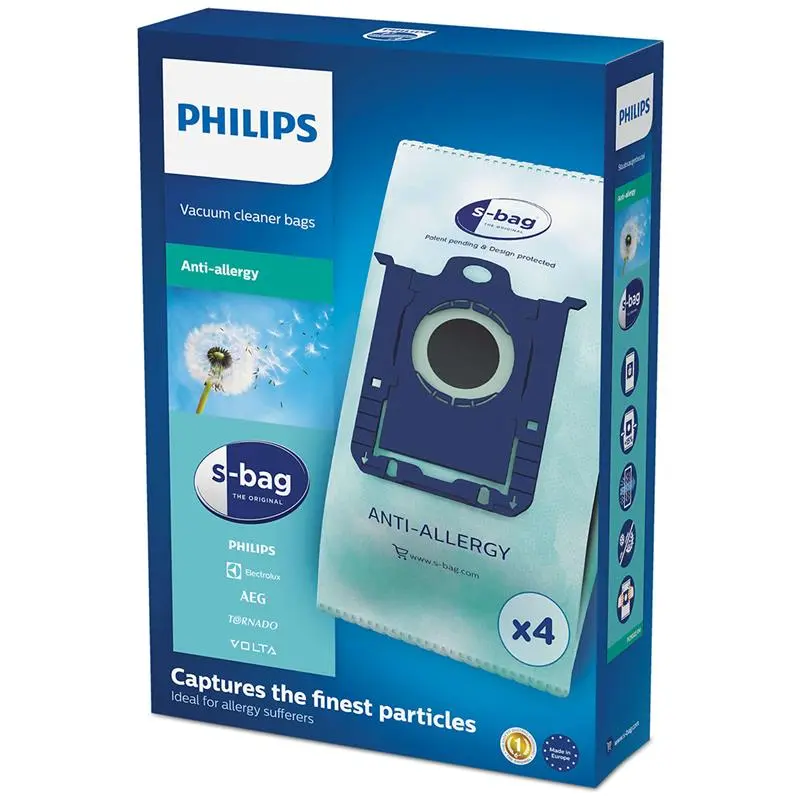 Dulkių siurblių maišeliai Philips FC8022/04 s-bag, 4 vnt.