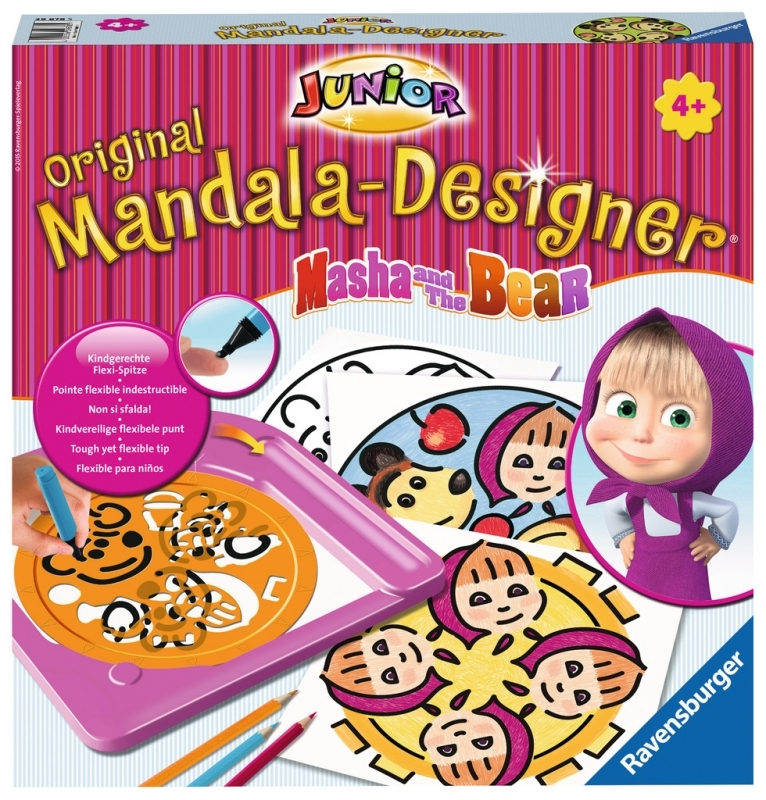 Ravensburger trafaretas-mandala „Masha and the Bear“