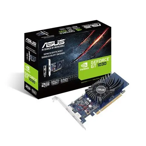 Grafikos plokštė|ASUS|NVIDIA GeForce GT 1030|2 GB|64 bitų|PCIE 3.0 16x|GDDR5|Atmintis 6008 MHz|GPU 1266 MHz|Vieno lizdo ventiliatorius|1xHDMI|1xDisplayPort|GT1030-2G-BRK