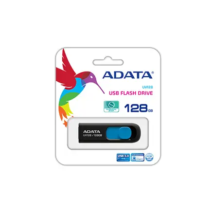 ADATA UV128 128 GB, USB 3.0, juoda/mėlyna