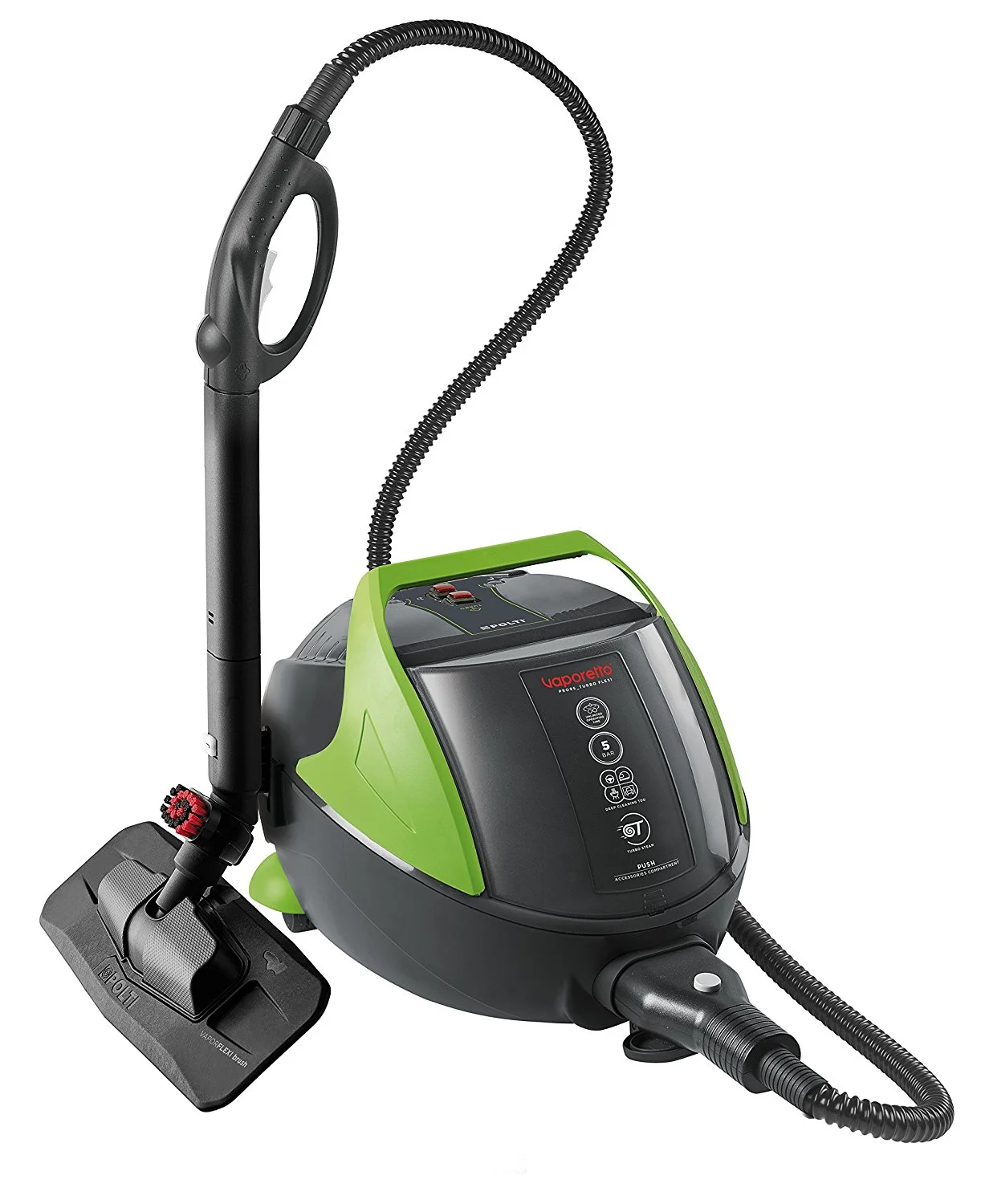 Garų valiklis Polti PTEU0280 Vaporetto Pro 95 Turbo Flexi Corded, 1100 W, juodas/žalias
