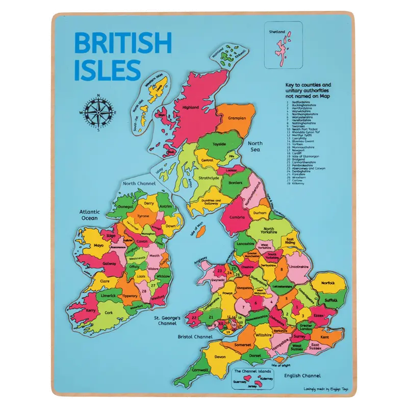 Medinė mokomoji dėlionė Didžioji Britanija, BJ049