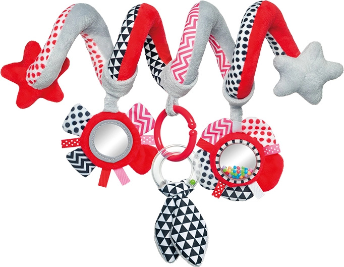 CANPOL BABIES interaktyvus lovelės/ vežimėlio žaislas spiralė Zig Zag, 68/063_red
