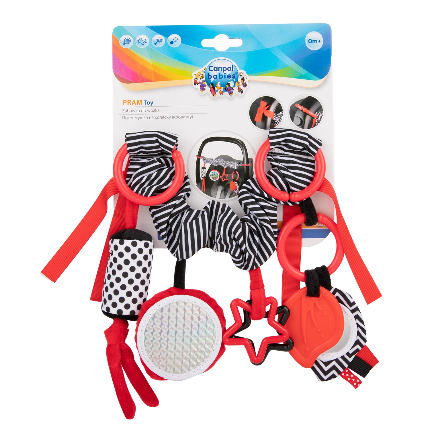 CANPOL BABIES pakabinamas žaislas vežimėliui/kėdutei Sensory Toys, 68/071_red