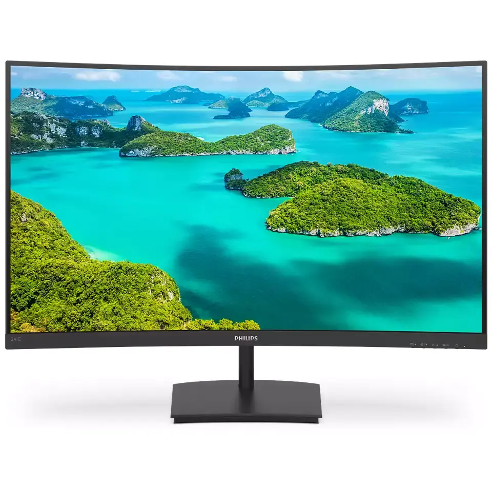 „Philips“ LCD monitorius 241E1SC 24, FHD, 1920 x 1080 pikselių, VA, 16:9, juodas, 4 ms, 250 cd/m², HDMI garso išvestis, W-LED sistema