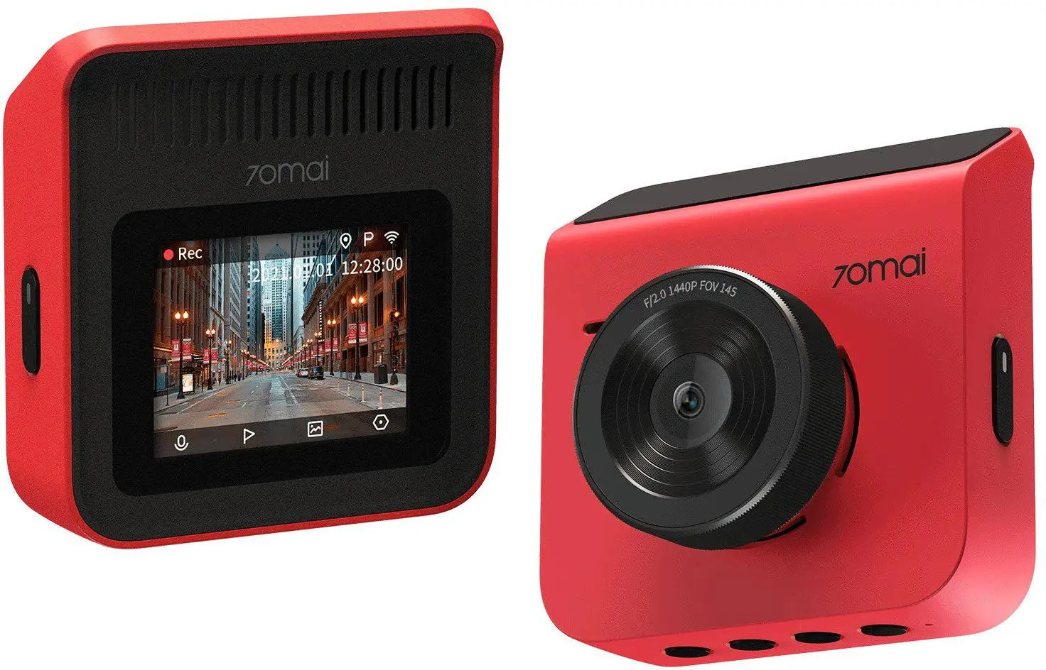 Registratorius  70mai Dash Cam A400 +Rear Cam RC09 Set Red