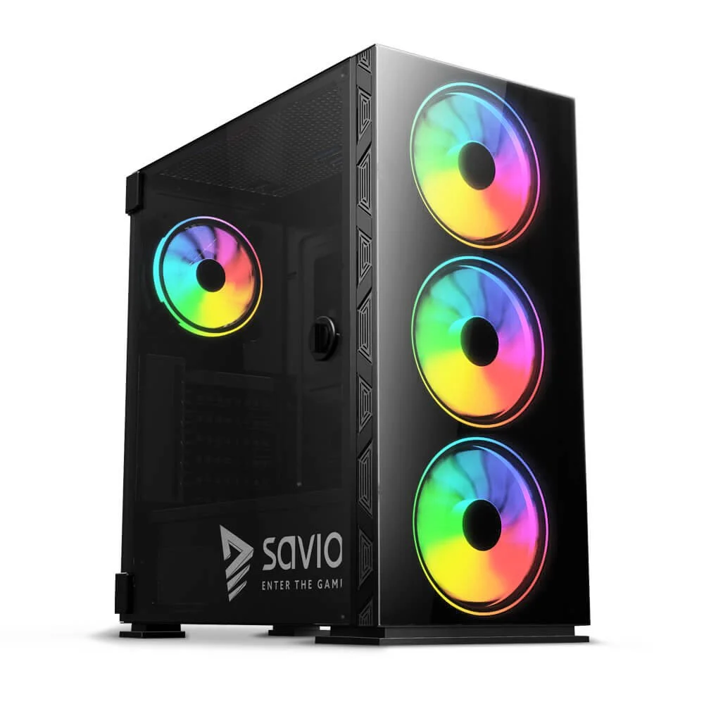 Savio Prime X1 ARGB kompiuterio dėklas / stiklas / juodas