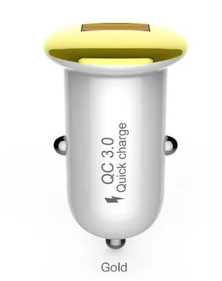Devia Mushroom series car charger (QC3.0-18W) gold