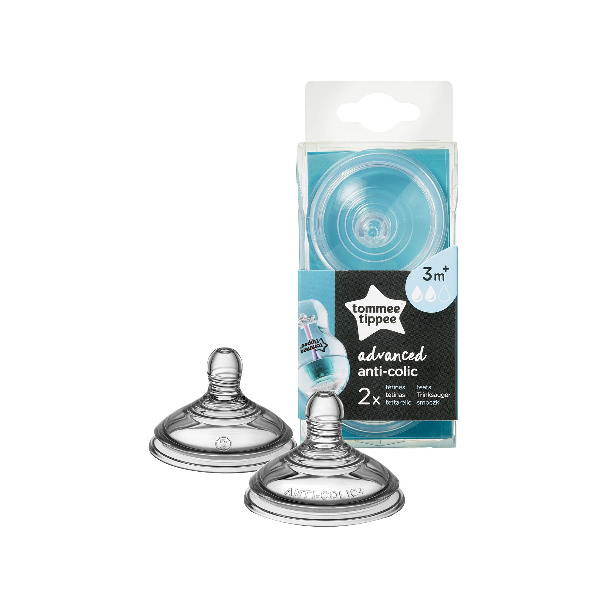 TOMMEE TIPPEE žindukai vidutinės srovės ANTI-COLIC, 2 vnt., 42112851
