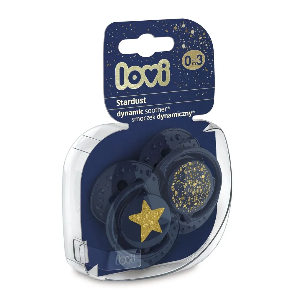 LOVI silikoniniai dinaminiai čiulptukai STARDUST, mėlyna, 0-3 mėn., 2 vnt., 22/892_blue