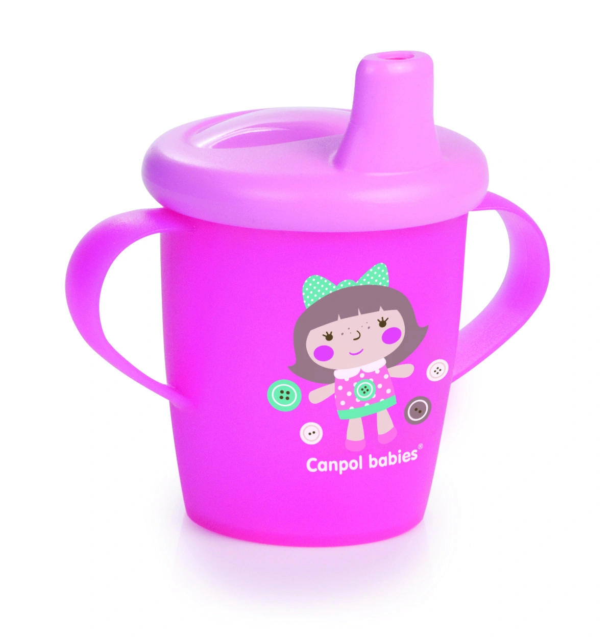 CANPOL BABIES neišsipilantis puodelis, 250 ml, rožinis, 31/200_pin
