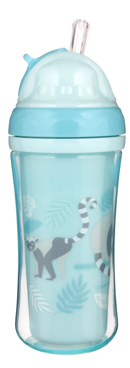 CANPOL BABIES sportinis puodelis su silikoniniu šiaudeliu, lemūras, 260 ml, 74/051