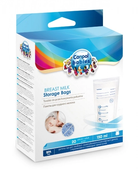 CANPOL BABIES maišeliai pienui šaldyti, 150 ml, 20 vnt., 70/001