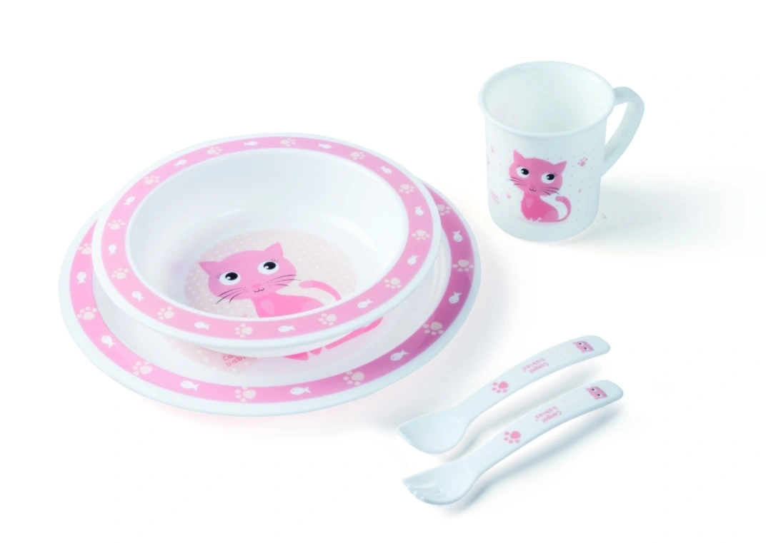 CANPOL BABIES plastikinių indų ir įrankių rinkinys CUTE ANIMALS, 4/401_pin