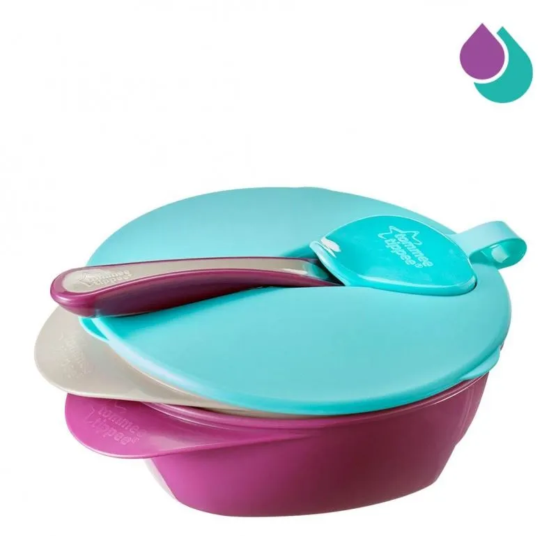 TOMMEE TIPPEE dubenėliai su dangteliu ir šaukštu, 2 vnt., 44671851