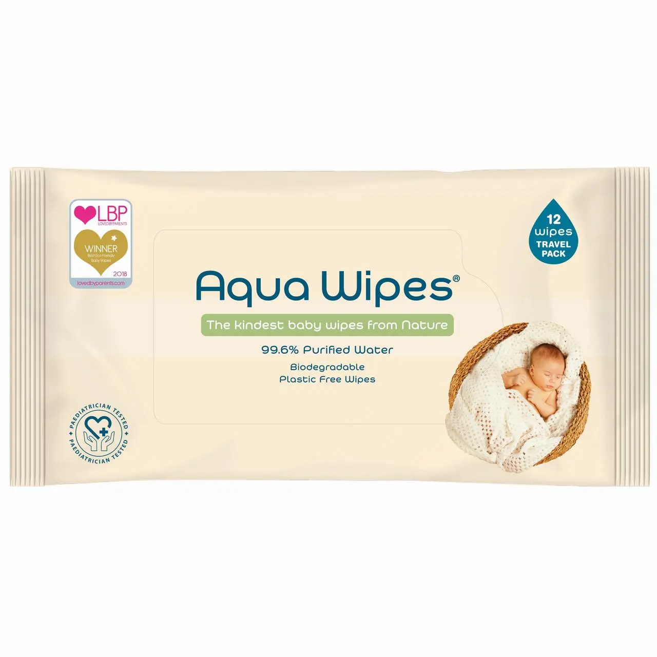 AQUA WIPES drėgnos servetėlės 12 vnt. AQW12F12P