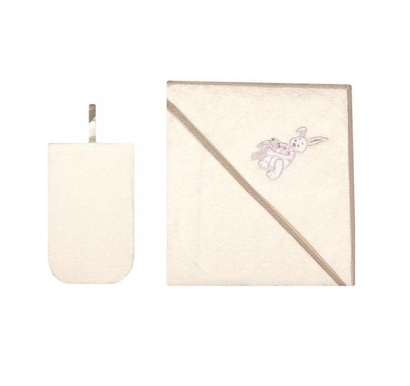 WOMAR rankšluostis ir maudymo pirštinė 80x80 cm Ecru