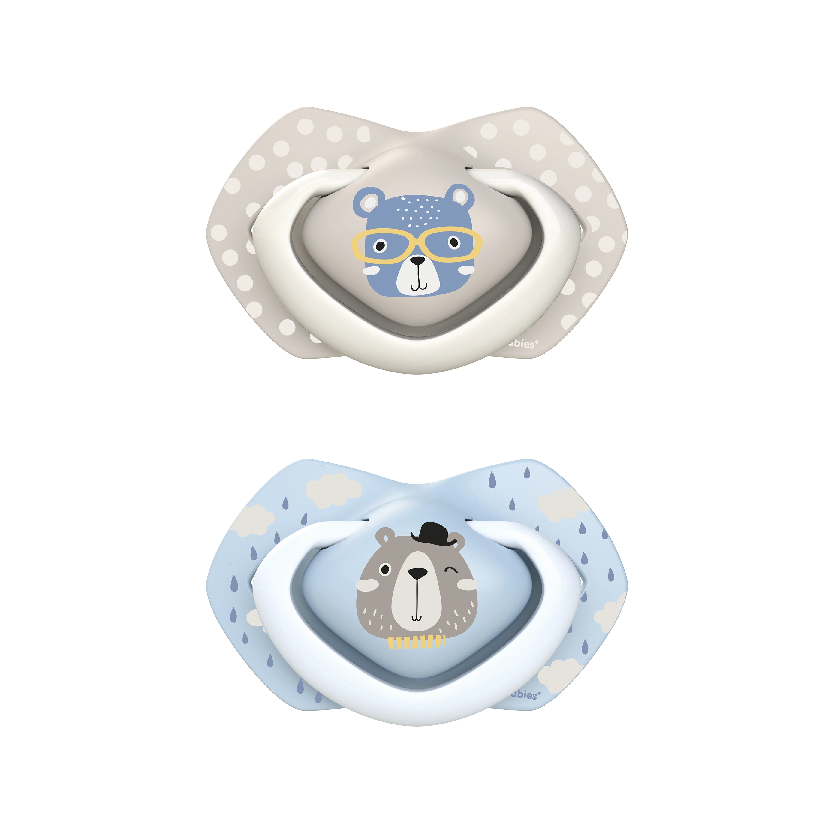 CANPOL BABIES silikoninis simetrinis čiulptukas BONJOUR PARIS, 6-18 mėn., 2 vnt., 22/648_blu
